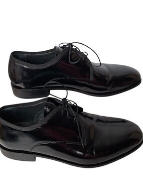 Pronto Uomo Men's Black Lace Up Leather Upper Dress Shoes Size 8.5 M